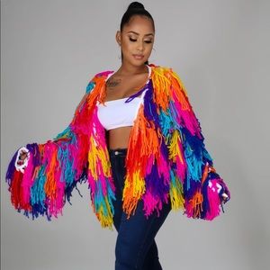 Multi-Colored Shaggy Jacket